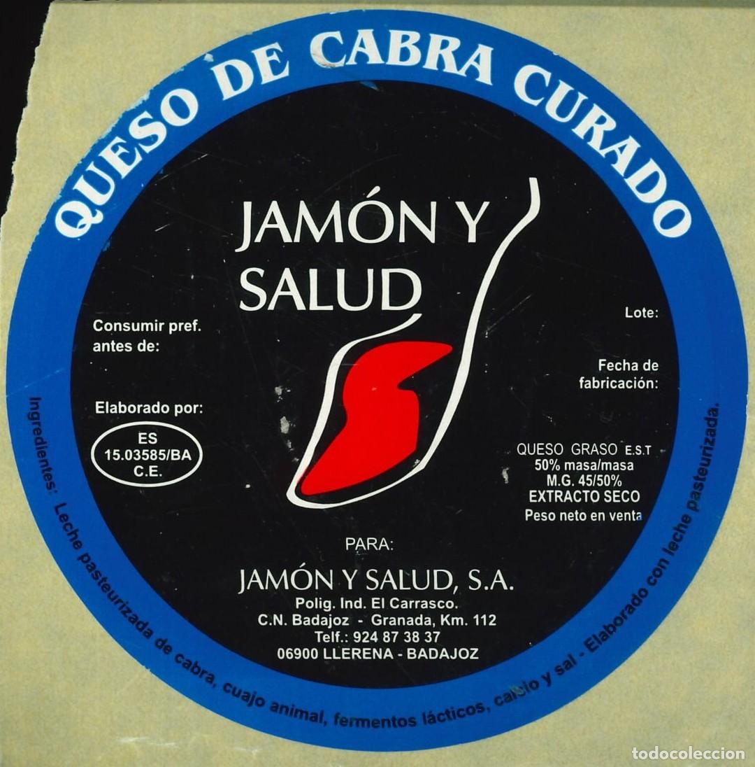 Pegatinas de colecci&oacute;n: PEGATINA - ADHESIVO - ALIMENTACI&Oacute;N - QUESO DE CABRA CURADO JAMON Y SALUD - LLERENA (BADAJOZ)