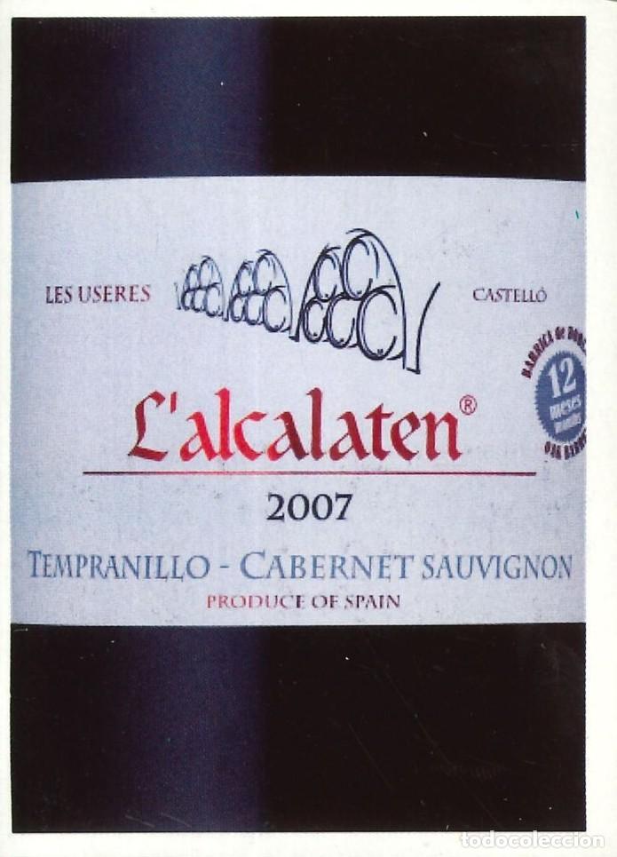 Pegatinas de colecci&oacute;n: PEGATINA - ADHESIVO - BEBIDAS - L'ALCALATEN - 2007 - TEMPRANILLO - CABERNET SAUVIGNON - IGP CASTELLO