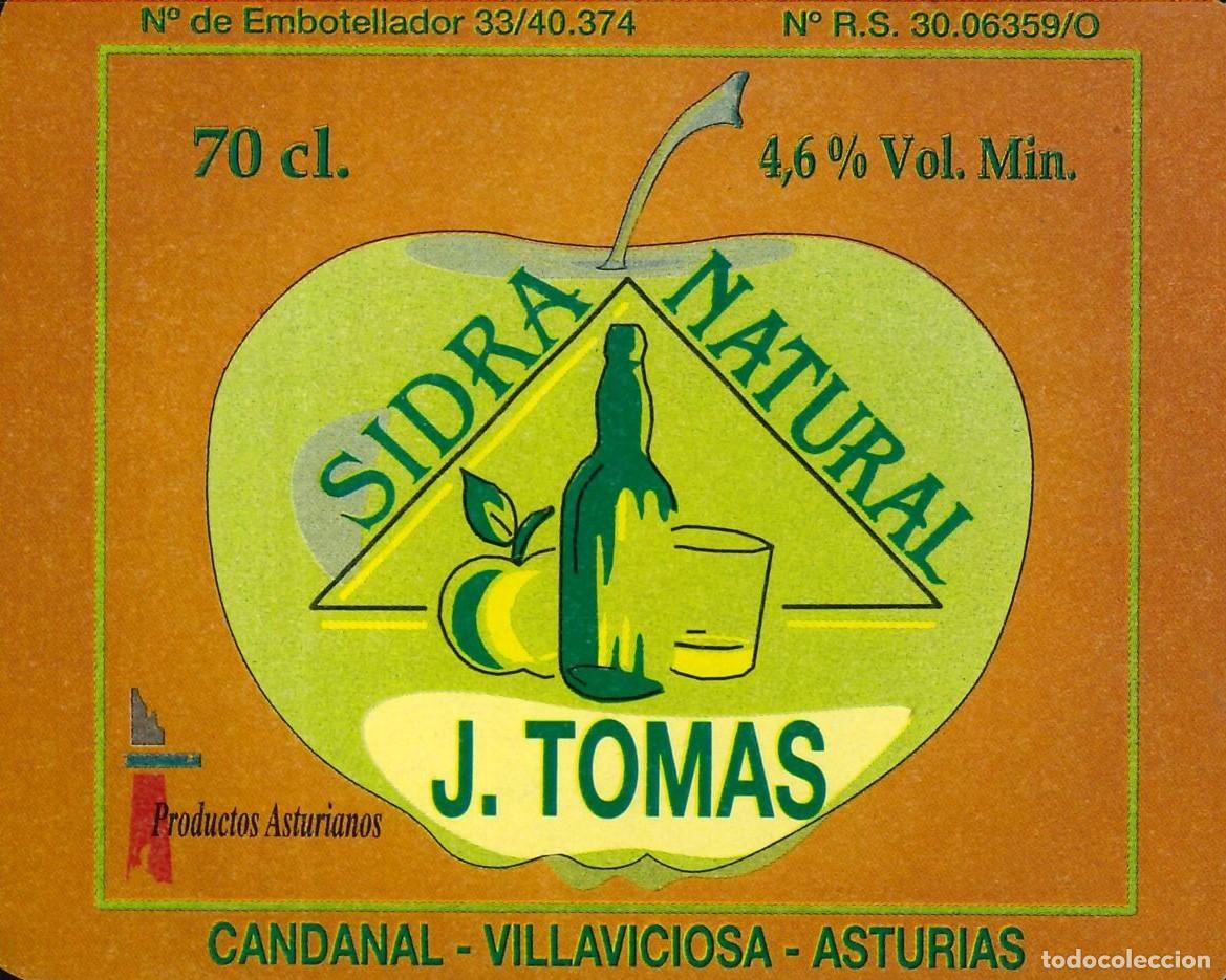 Pegatinas de colecci&oacute;n: PEGATINA - ADHESIVO - BEBIDAS - SIDRA NATURAL - J. TOMAS - CANDANAL - VILLAVICIOSA (ASTURIAS)