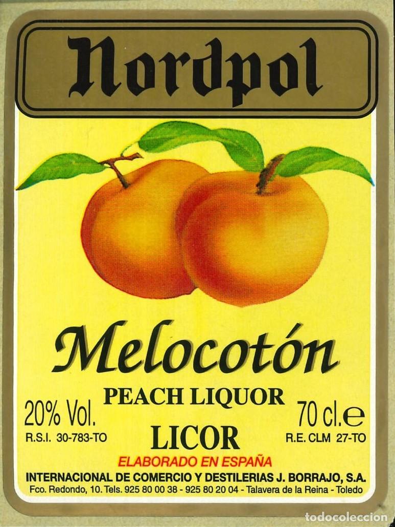 Pegatinas de colecci&oacute;n: PEGATINA - ADHESIVO - BEBIDAS - NORDPOL - MELOCOTON - PEACH LIQUOR - TALAVERA DE LA REINA (TOLEDO)