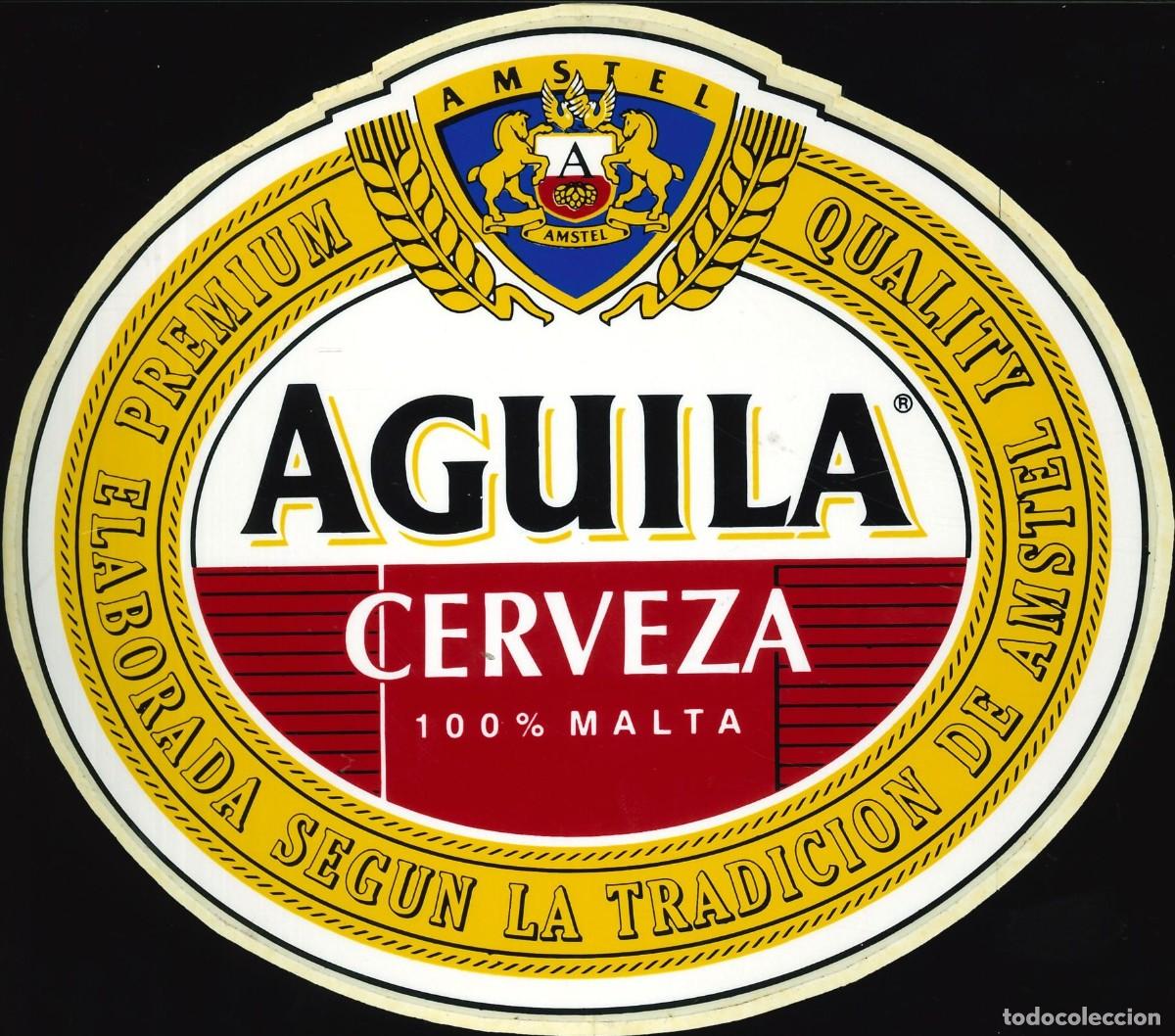 Pegatinas de colecci&oacute;n: PEGATINA - ADHESIVO - BEBIDAS - CERVEZA - AGUILA - AMSTERL - 100% MALTA