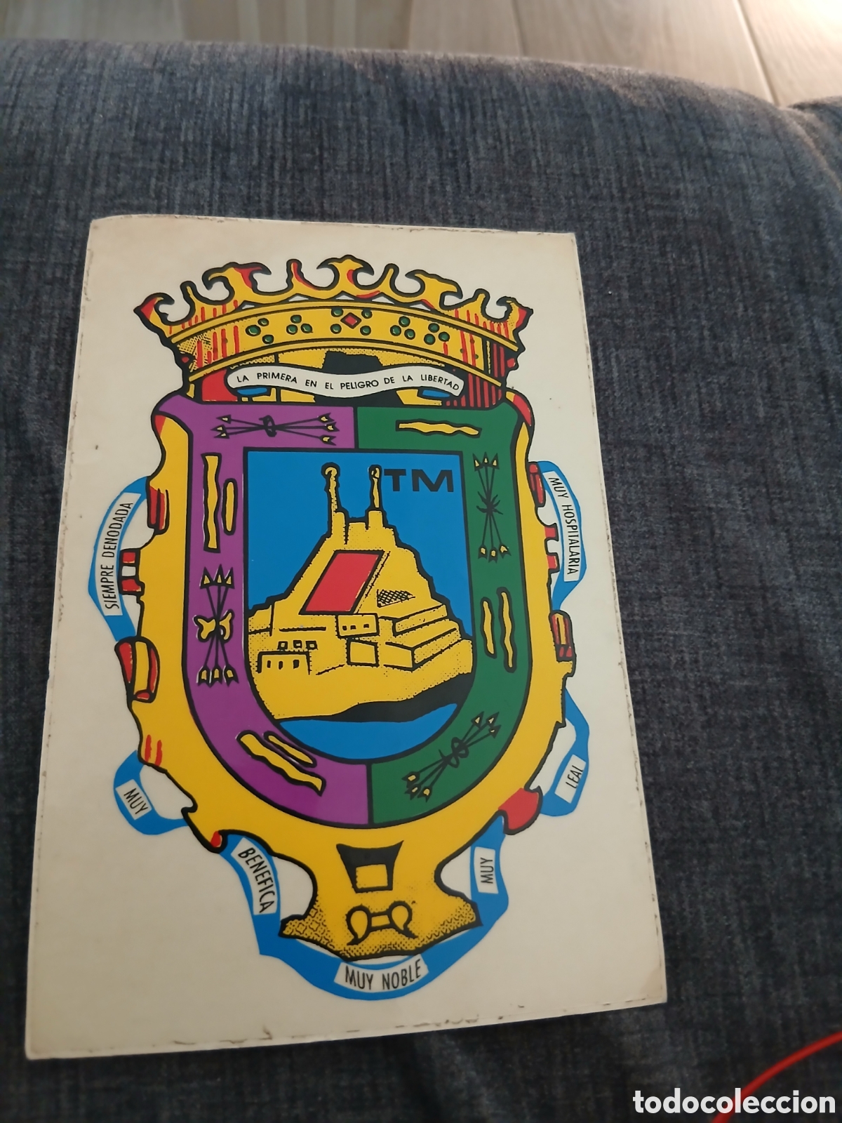 Pegatinas de colecci&oacute;n: Pegatina escudo Ciudad de M&aacute;laga antiguo