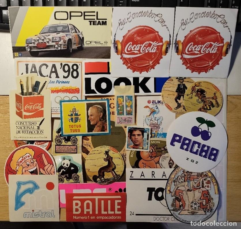 Pegatinas de colecci&oacute;n: LOTE 26 PEGATINAS ADHESIVOS A&Ntilde;OS 90 PACHA COCA-COLA ZARAGOZA