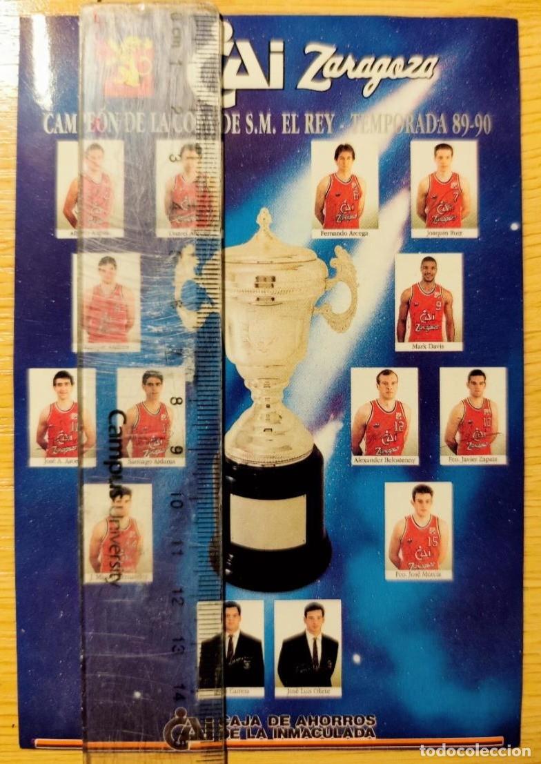 Pegatinas de colecci&oacute;n: PEGATINA CAI ZARAGOZA CAMPEON COPA DEL REY BALONCESTO 1990 15x10,50cm
