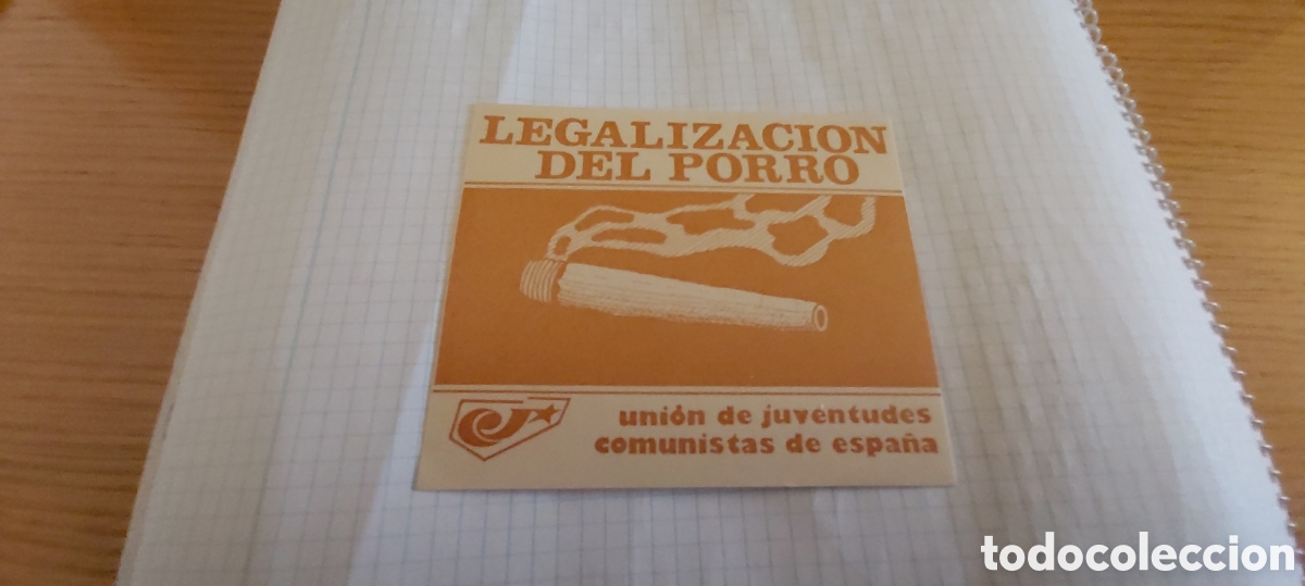 Pegatinas de colecci&oacute;n: PEGATINA UNI&Oacute;N DE JUVENTUDES COMUNISTAS DE ESPA&Ntilde;A. LEGALIZACI&Oacute;N DEL PORRO