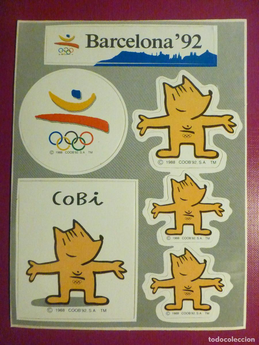 Pegatinas de colecci&oacute;n: Pegatina - Adhesivo - Sticker - Set pegatinas - Barcelona 92 - Cobi - 12 x 16 cm