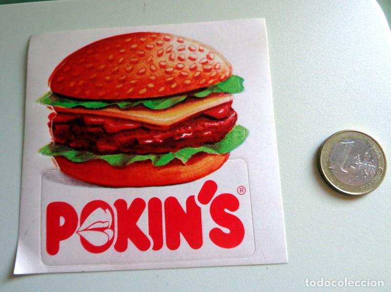 Pegatinas de colecci&oacute;n: PEGATINA ANTIGUA A&Ntilde;OS 80 - HAMBURGUESER&Iacute;A POKIN`S - ZARAGOZA - TROQUELADA
