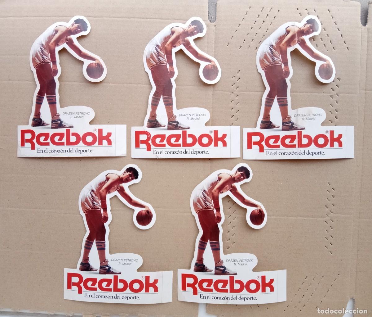 Pegatinas de colecci&oacute;n: PEGATINAS STICKERS DRAZEN PETROVIC REAL MADRID ZAPATILLAS SHOES SNEAKERS REEBOK 1980s LOTE x5