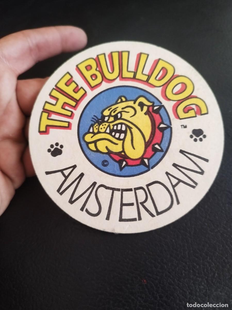 Pegatinas de colecci&oacute;n: Antiguo posavasos de papel duro, cart&oacute;n. The bulldog Amsterdam. Coffe shop.