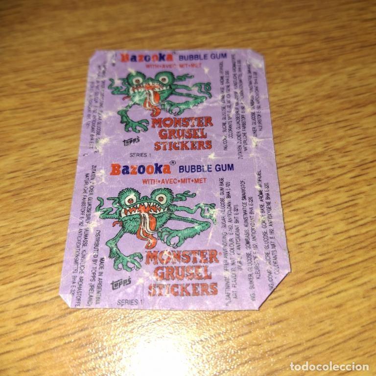Pegatinas de colecci&oacute;n: Envoltura de chicle Bazooka Monster Grusel (Argentina)