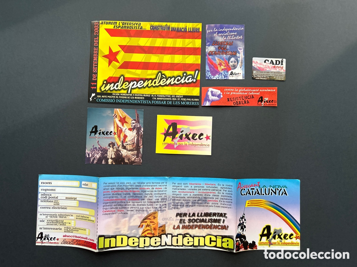 Pegatinas de colecci&oacute;n: Lot adhesius + subscripci&oacute; Aixec Comunista per la independ&egrave;ncia &ndash; Pa&iuml;sos Catalans &ndash; Terra Lliure