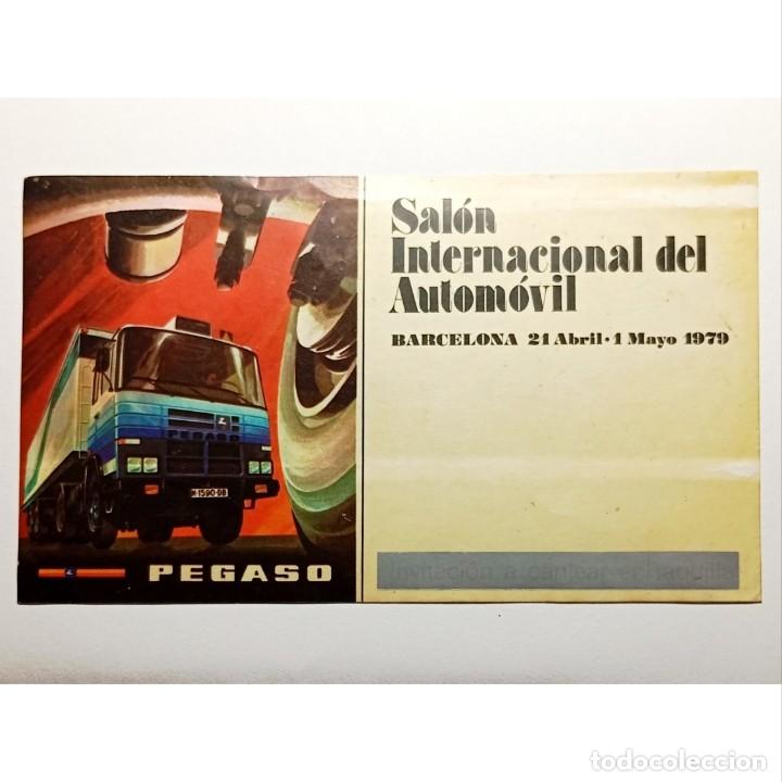 Pegatinas de colecci&oacute;n: ⚜️ &Ntilde;09X08. Adhesivo Pegaso Salon Automovil Barcelona 1979 Invitacion Sticker Camion Vintage