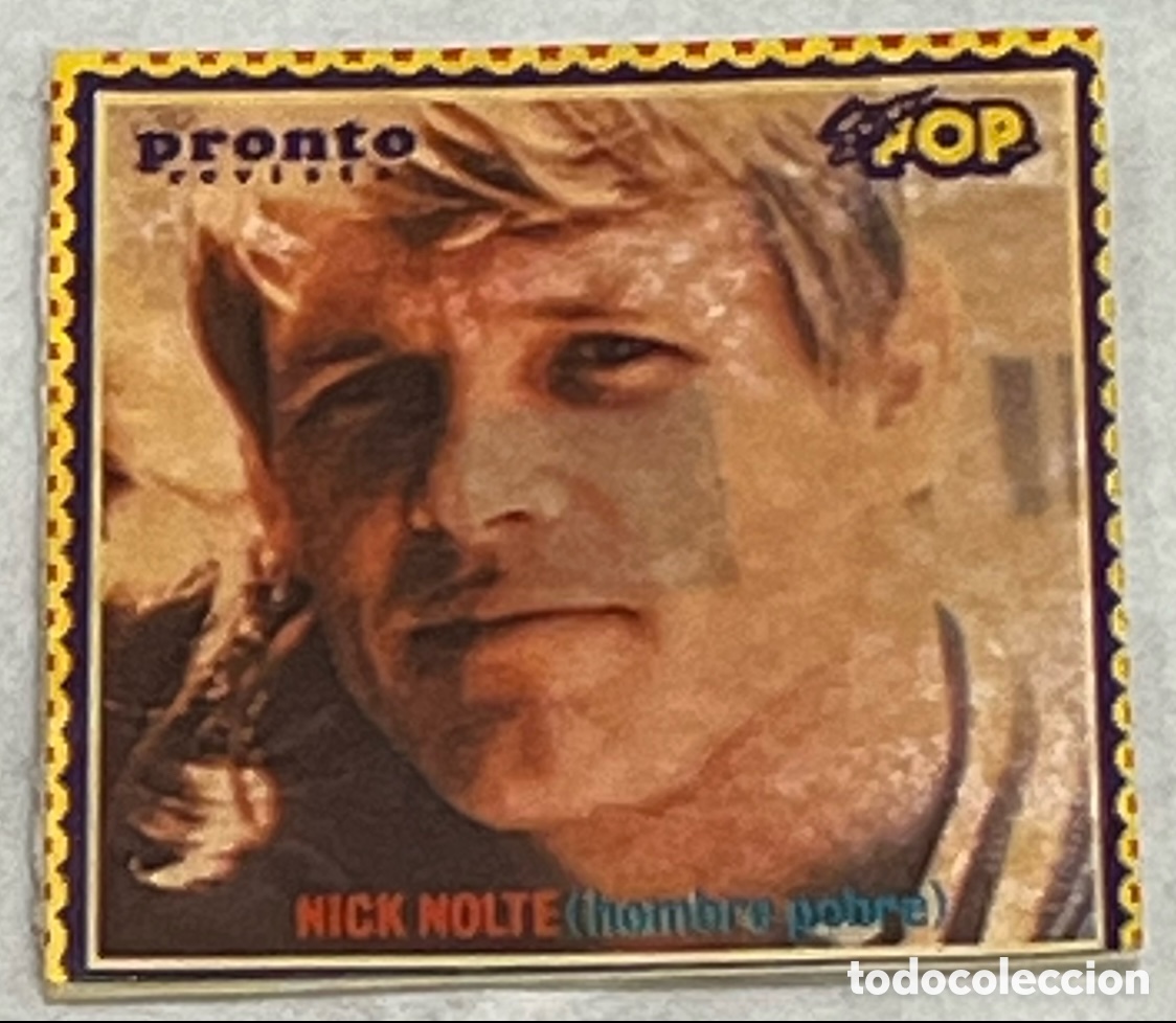 Pegatinas de colecci&oacute;n: Pegatina. Nick Nolte. Revista Pronto. A&ntilde;os 70.