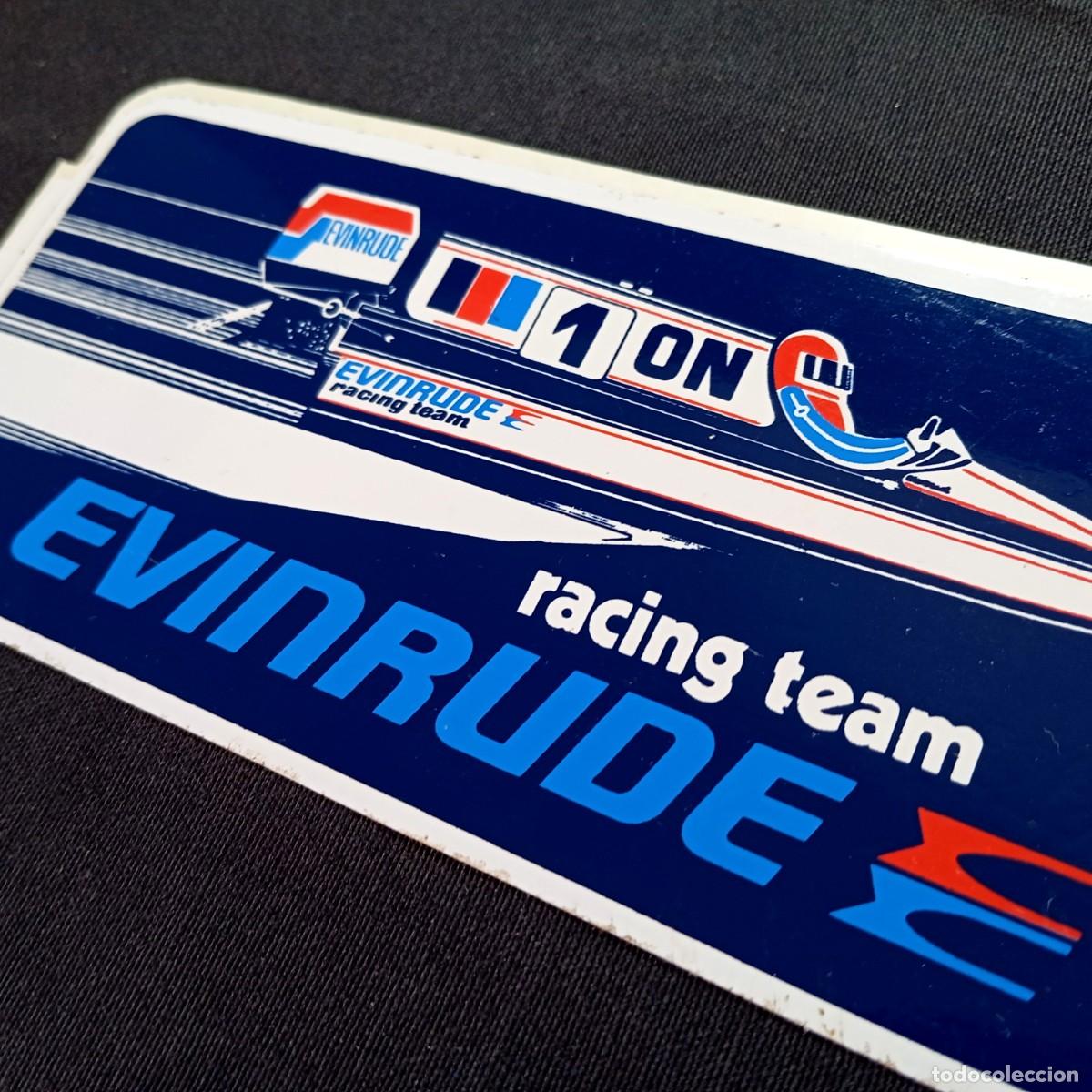 Pegatinas de colecci&oacute;n: ⚜️ &Ntilde;09X09. Adhesivo Evinrude Racing Team Vintage Pegatina Lancha Hidroplano Sticker Fasson