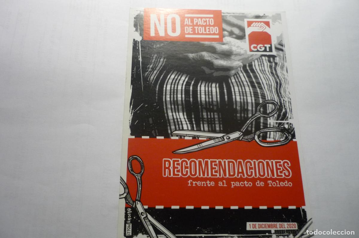 Pegatinas de colecci&oacute;n: pegatina sindical cgt no al pacto de toledo