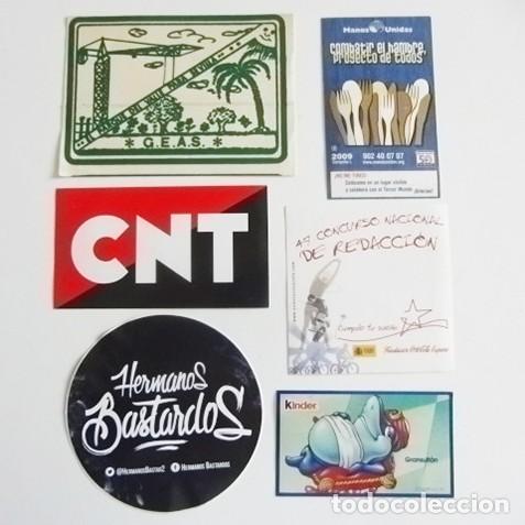 Pegatinas de colecci&oacute;n: LOTE DE PEGATINAS - CNT / HERMANOS BASTARDOS / MANOS UNIDAS / KINDER / CUMPLE TU SUE&Ntilde;O - PEGATINA