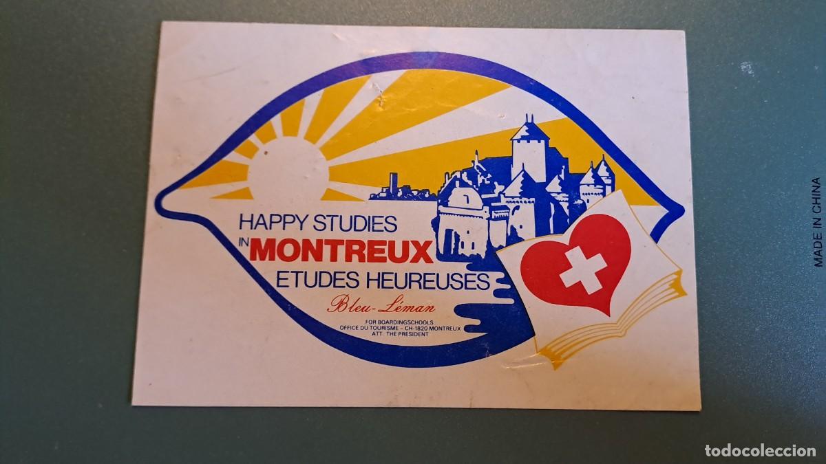 Pegatinas de colecci&oacute;n: ANTIGUA PEGATINA HAPPY STUDIES MONTREUX (16 cm)