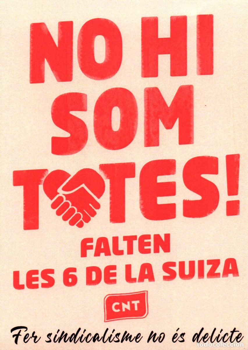 Pegatinas de colecci&oacute;n: Pegatina Pol&iacute;tica NO HI SOM TOTES FALTEN LES 6 DE LA SUIZA CNT