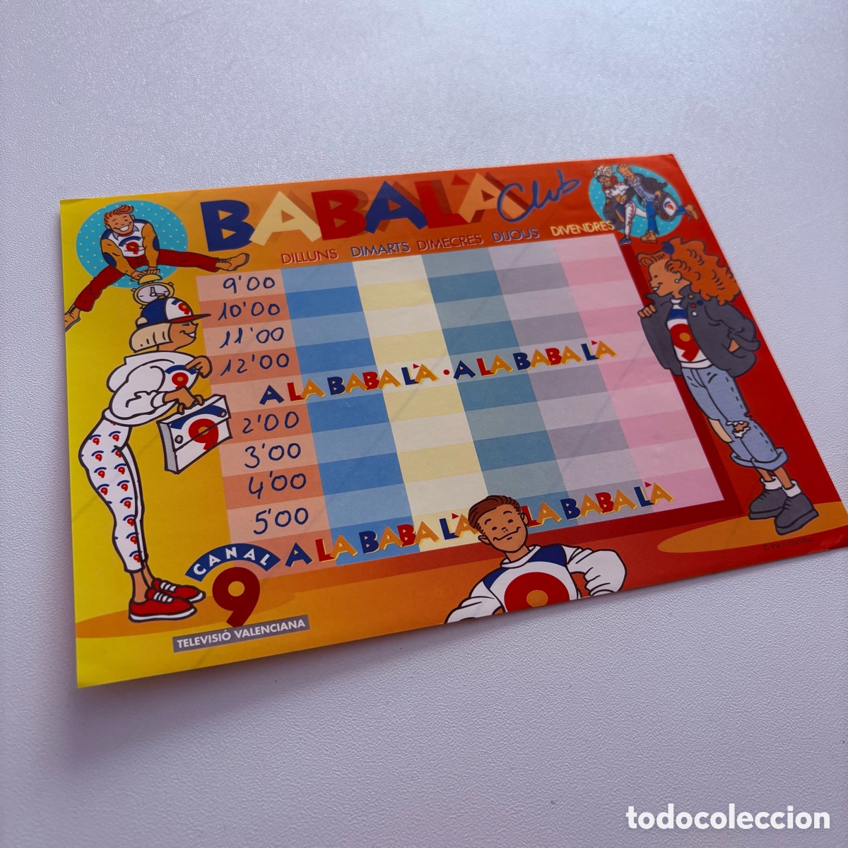 Pegatinas de colecci&oacute;n: PEGATINA HORARIO CALENDARIO DE COLEGIO BABALA CLUB CANAL 9 A&Ntilde;OS 80 / 90