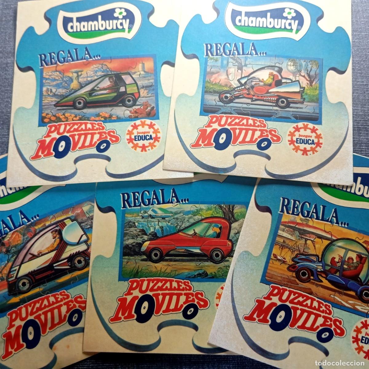 Pegatinas de colecci&oacute;n: ⚜️ # C008. Lote 5 Puzzles M&oacute;viles Madera Chamburcy Juegos Educa A&ntilde;os 80 Coches Futuro Coleccionismo