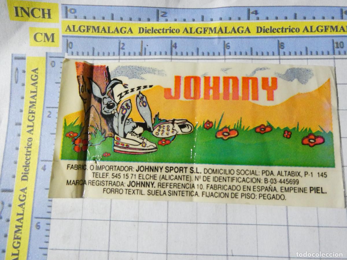 Pegatinas de colecci&oacute;n: PEGATINA DE MARCAS DE ROPA. ZAPATILLAS DEPORTE JOHNNY ELCHE ALICANTE. 84