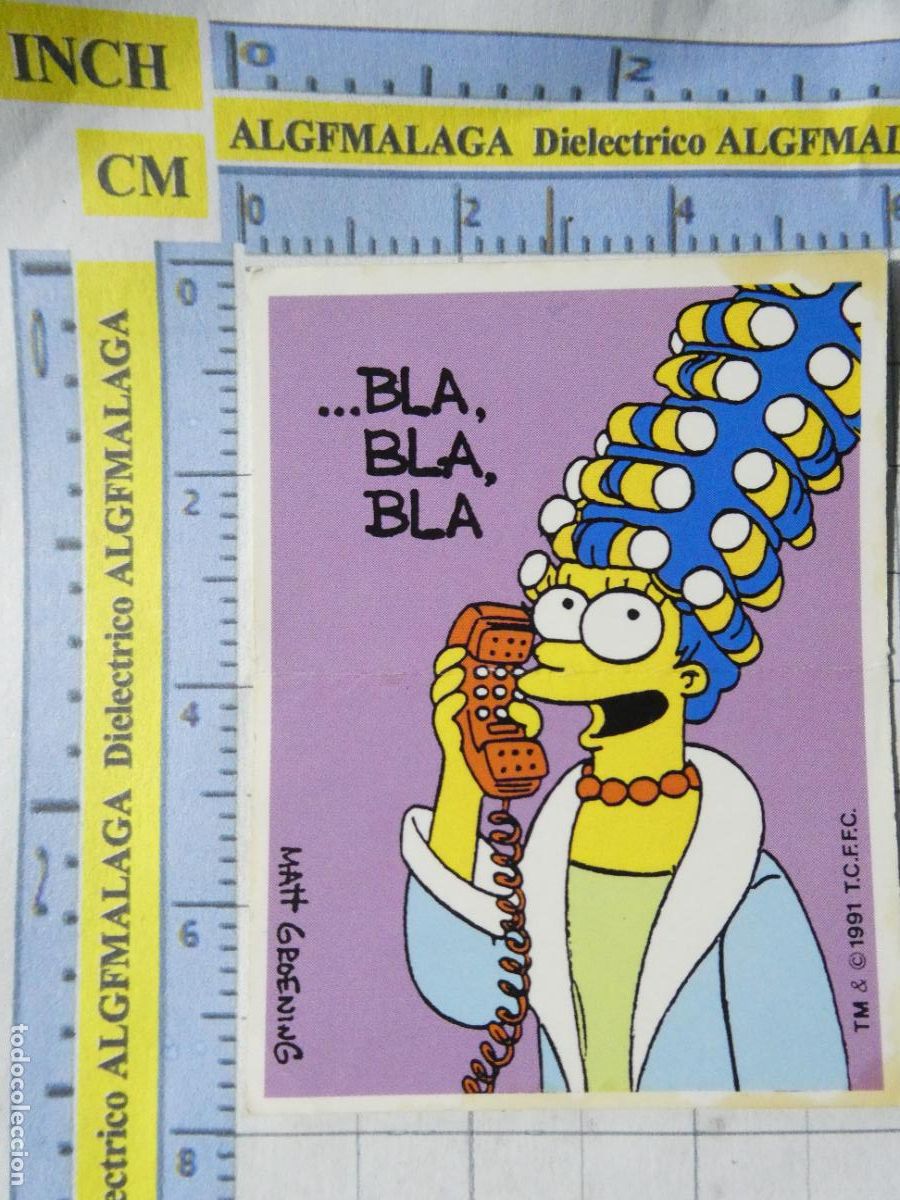 Pegatinas de colecci&oacute;n: CROMO CROMITO CHUCHER&Iacute;AS PASTELITOS. BOLLYCAO. THE SIMPSONS 1991. QUIEN BIEN TE QUIERE 86