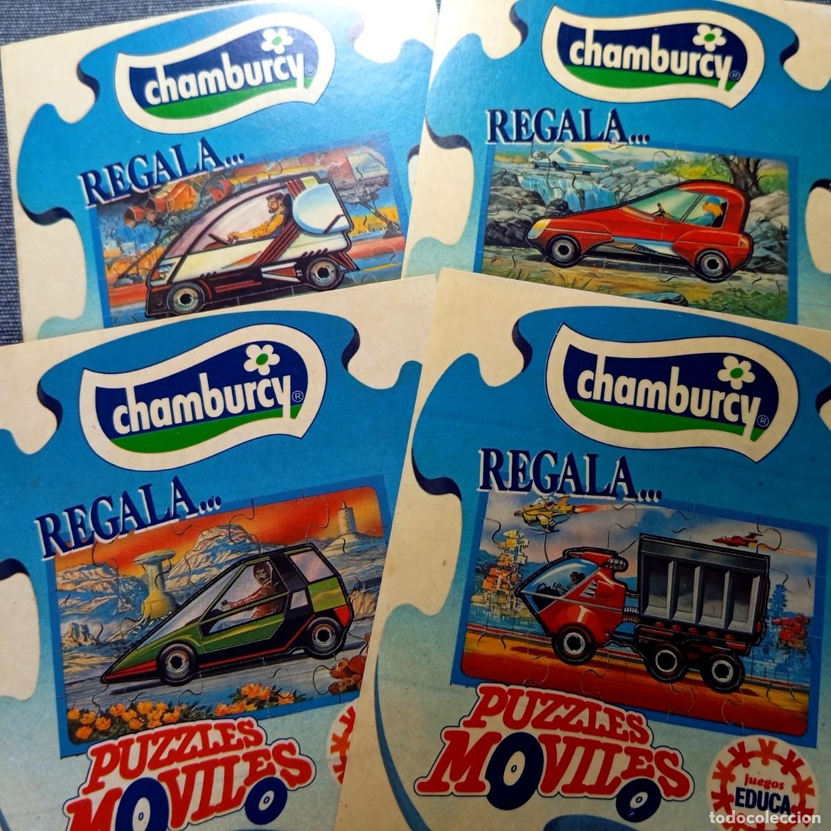 Pegatinas de colecci&oacute;n: ⚜️ # C008. Lote 4 Puzzles M&oacute;viles Madera Chamburcy Juegos Educa A&ntilde;os 80 Coches Futuro Coleccionismo