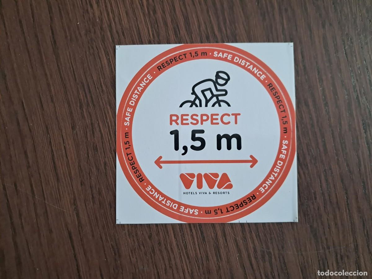Pegatinas de colecci&oacute;n: pegatina de publicidad, Viva hotels, respeta al ciclista, 1.5 mts. de distancia al adelantarle.