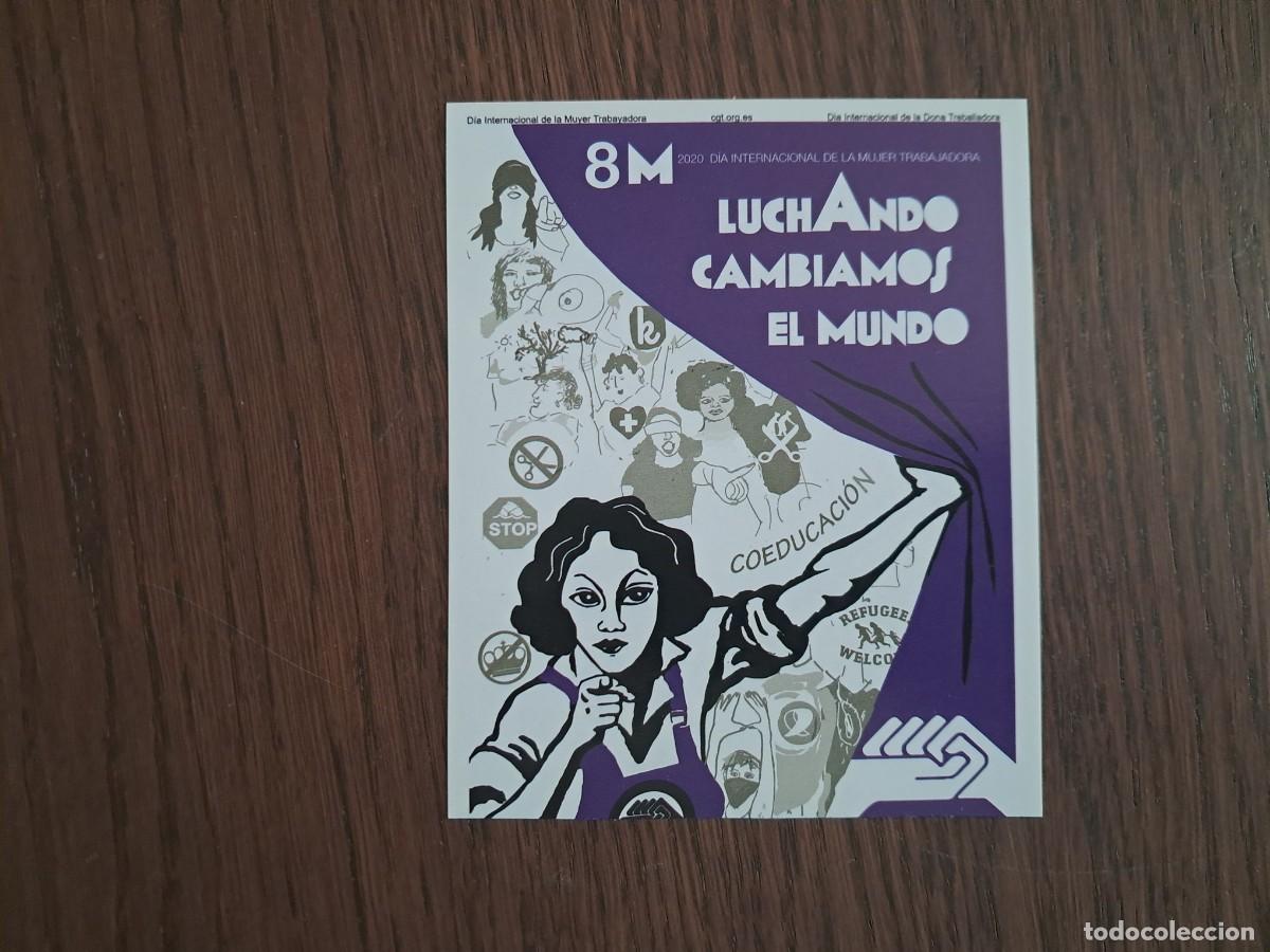 Pegatinas de colecci&oacute;n: pegatina de pol&iacute;tica y sindicatos, CGT, 8 de mar&ccedil; dia internacional de la dona treballadora, 2022