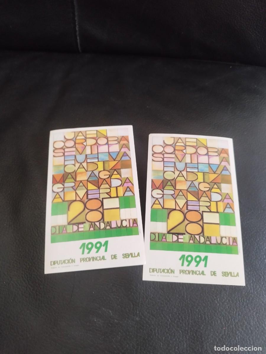 Pegatinas de colecci&oacute;n: Dos pegatinas conmemorativas del D&iacute;a de Andaluc&iacute;a del 28 de febrero de 1991.