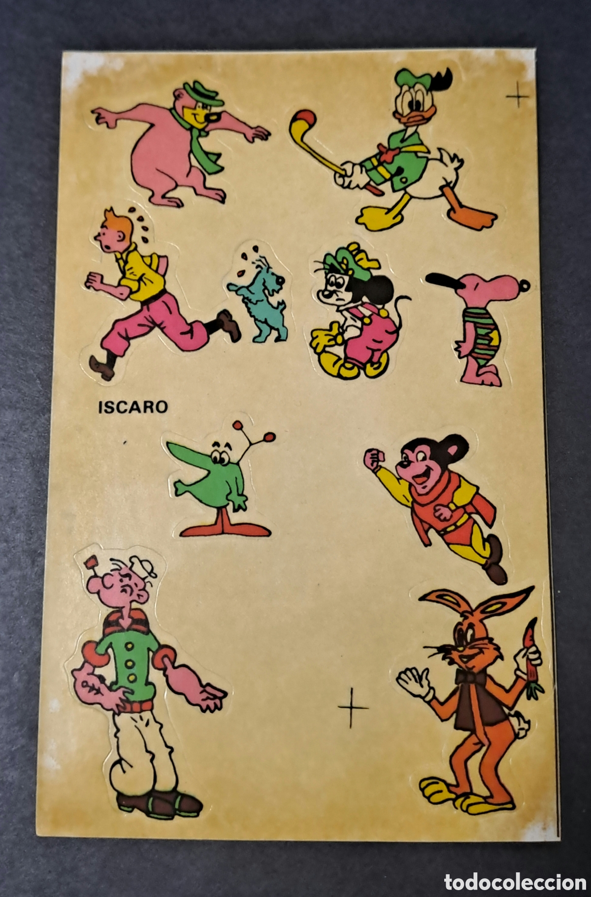 Pegatinas de colecci&oacute;n: Antigua l&aacute;mina Pegatinas ISCARO Tintin y Mil&uacute; a&ntilde;os 70