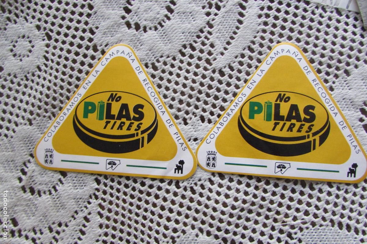 Pegatinas de colecci&oacute;n: 2 PEGATINAS NO TIRES PILAS COLABORAMOS EN LA CAMPA&Ntilde;A DE RECOGIDA DE PILAS CASTILLA Y LEON
