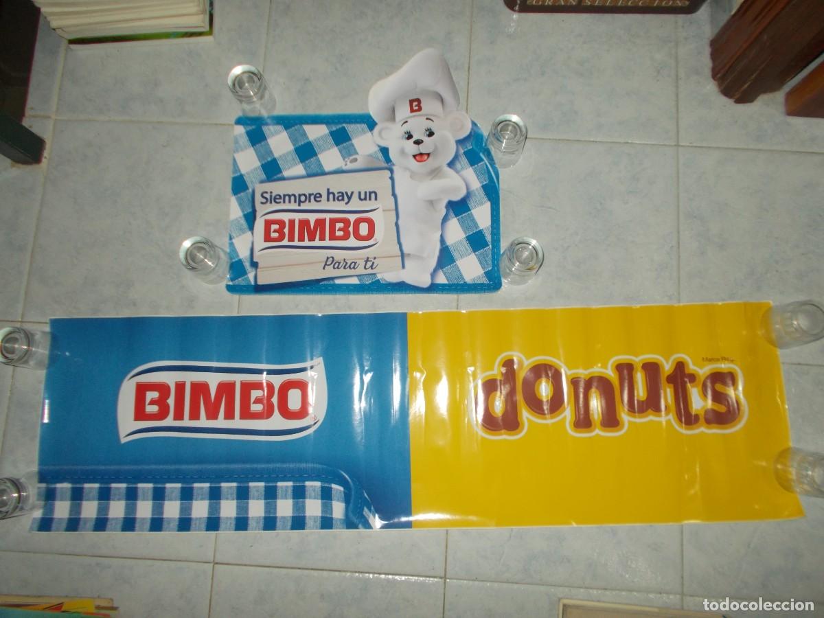 Pegatinas de colecci&oacute;n: 2 Pegatina BIMBO Grande Comercial Para Tiendas. Donuts. Vinilo Adhesivo Pegatinas