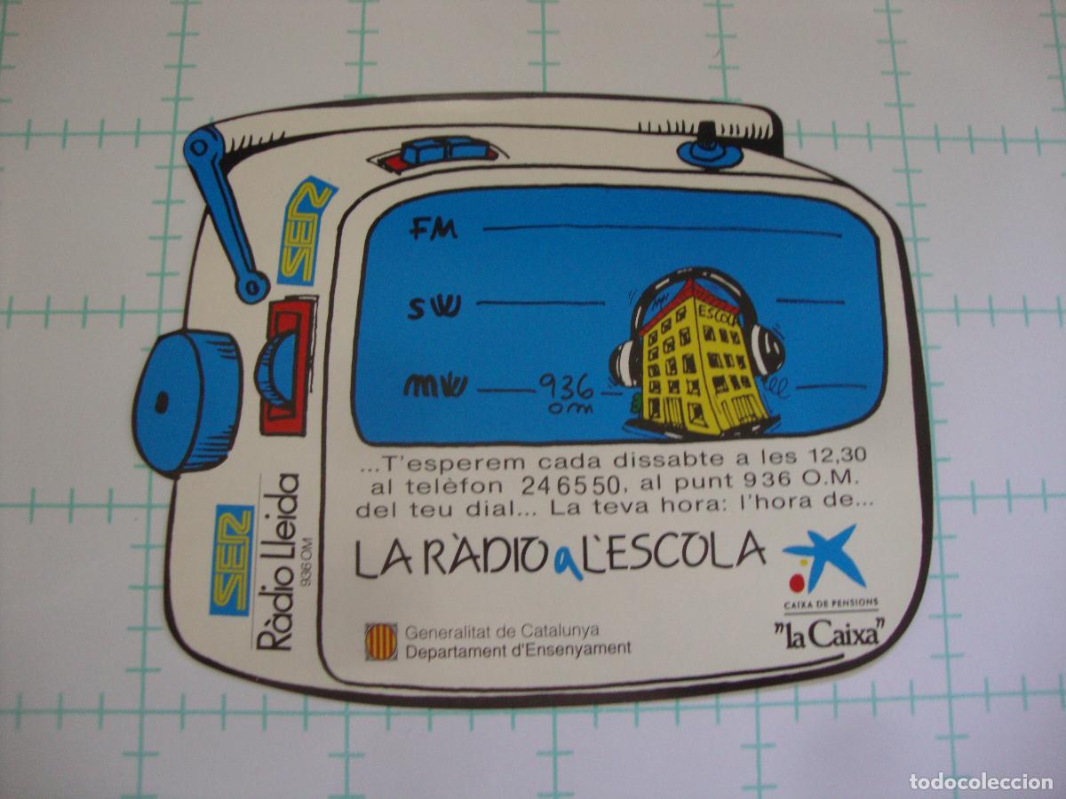 Pegatinas de colecci&oacute;n: PEGATINA NUEVA RADIO LLEIDA CADENA SER LA RADIO A L'ESCOLA