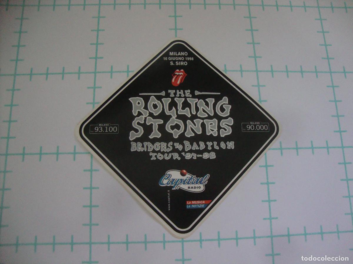 Pegatinas de colecci&oacute;n: PEGATINA NUEVA CAPITAL RADIO THE ROLLING STONES TOUR 97 98 BRIDGES TO BABYLON MILANO