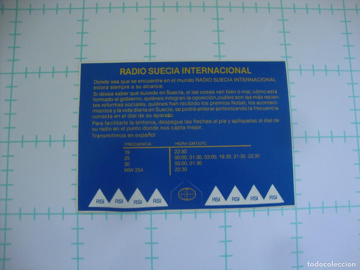 Pegatinas de colecci&oacute;n: PEGATINA NUEVA RADIO SUECIA INTERNACIONAL