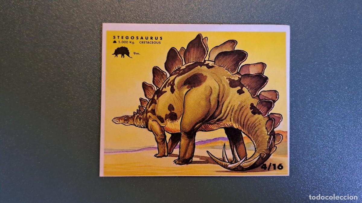 Pegatinas de colecci&oacute;n: ANTIGUA PEGATINA STEGOSAURUS 4/16 JURASSIC PARK FANTA (8 x 6,5 cm)