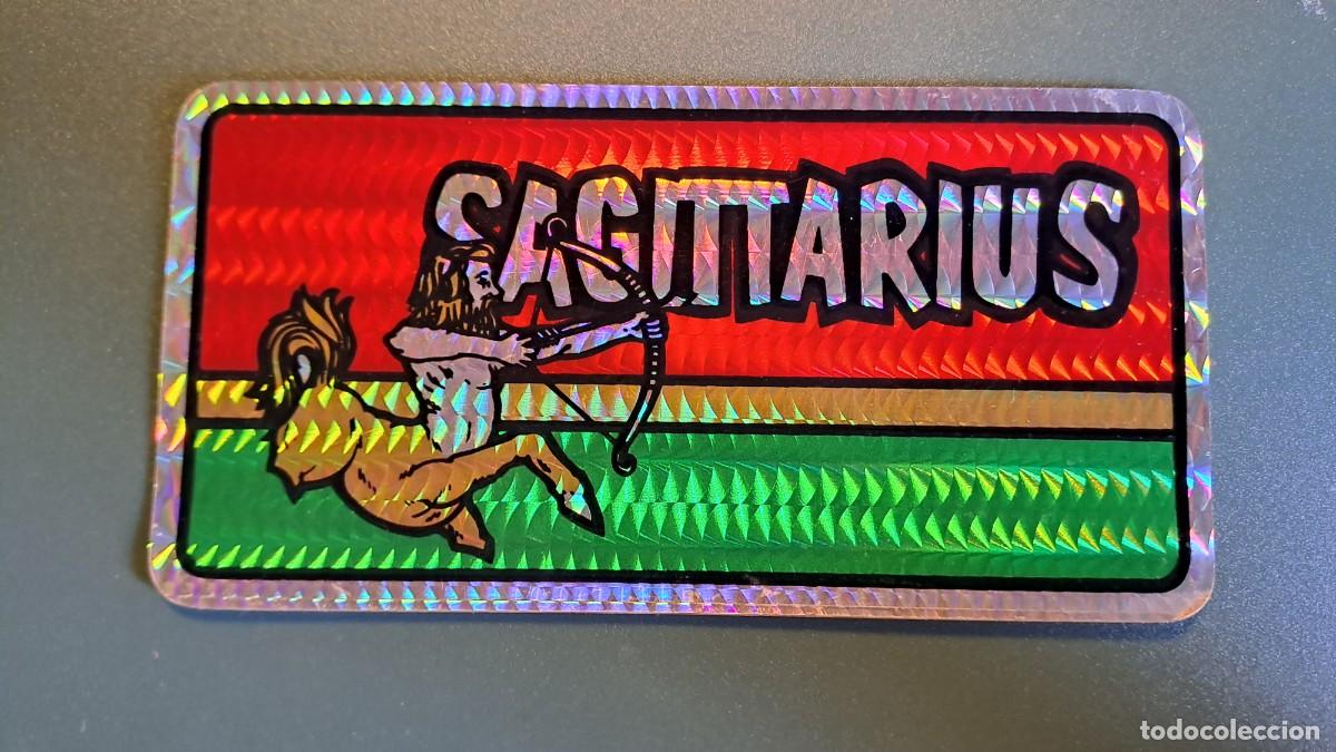 Autocollants de collection: ANTIGUA PEGATINA HOLOGRAFICA SAGITARIUS (16,5 x 8 cm)