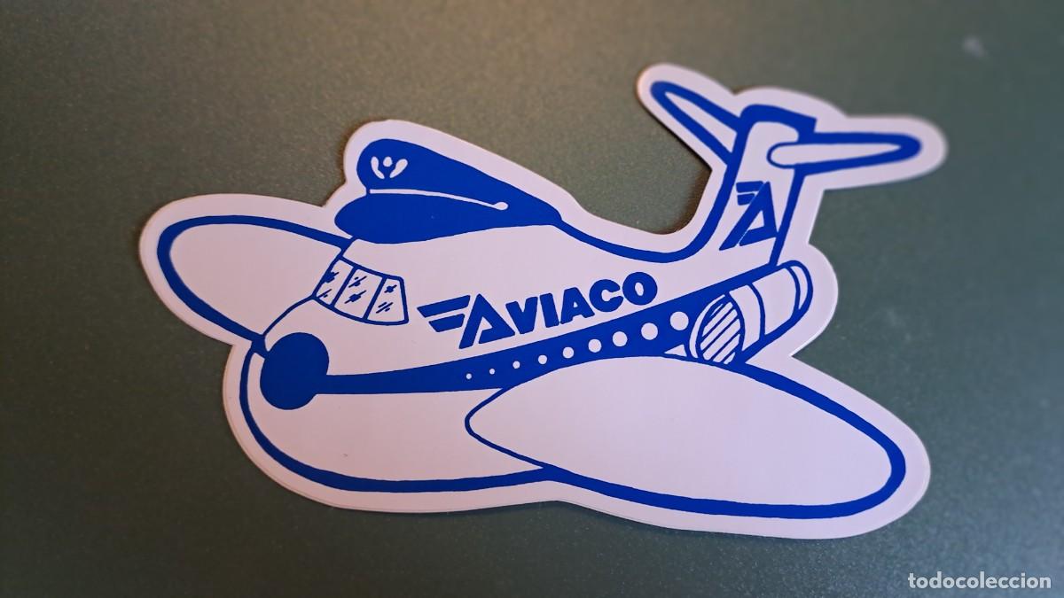 Pegatinas de colecci&oacute;n: ANTIGUA PEGATINA LINEA AEREA AVIACO (16,5 cm)