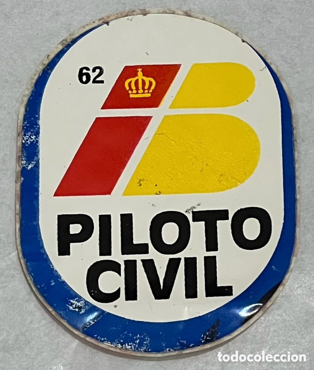 Pegatinas de colecci&oacute;n: Pegatina. Piloto Civil. BIMBO. S&uacute;per Emblemas. A&ntilde;os 80.