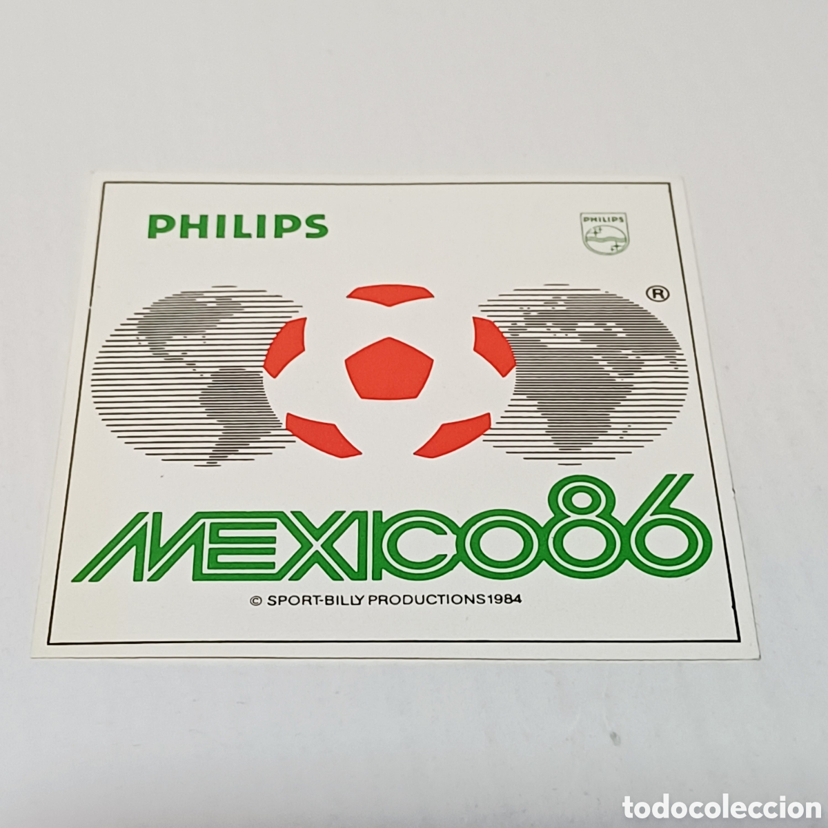 Pegatinas de colecci&oacute;n: Pegatina Adhesivo Mundial de f&uacute;tbol M&eacute;xico 86 Philips 7,5x8 cm