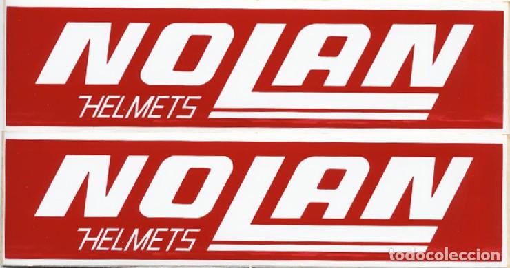 Pegatinas de colecci&oacute;n: 2 UNIDADES ADHESIVOS VINTAGE NOLAN HELMETS NUEVOS 19 X 5 CM