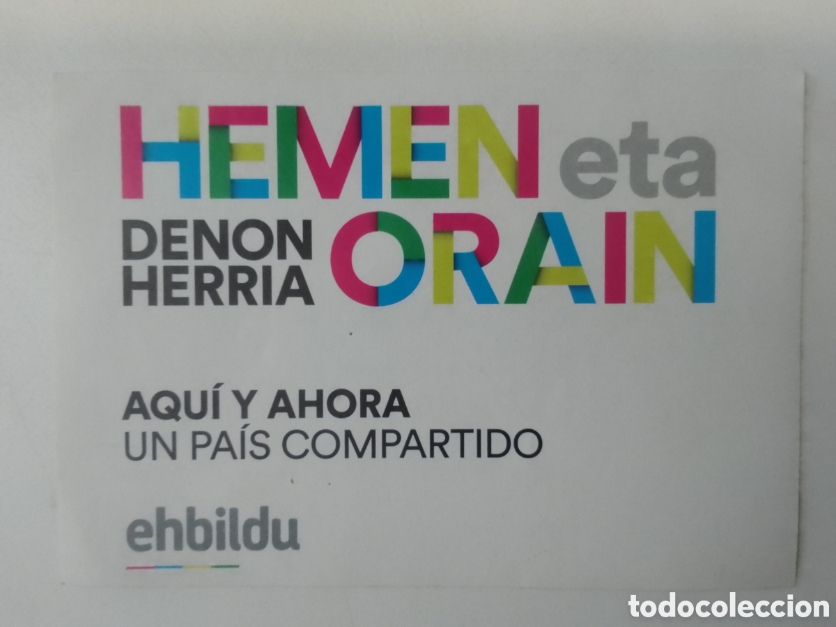 Pegatinas de colecci&oacute;n: Pegatina ehbildu HEMEN eta ORAIN.