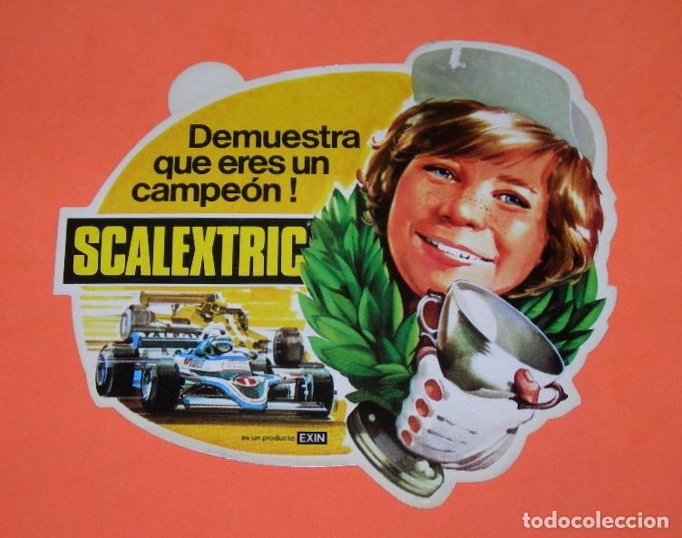 Pegatinas de colecci&oacute;n: PEGATINA DE SCALEXTRIC ORIGINAL DE LOS A&Ntilde;OS 70 - NUNCA PEGADA - DEMUESTRA QUE ERES UN CAMPE&Oacute;N -