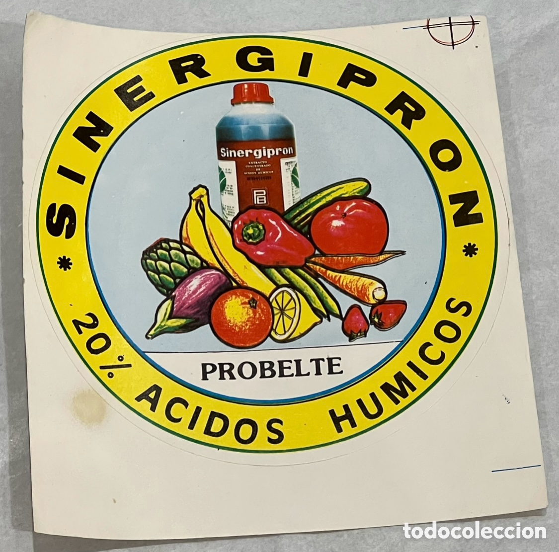 Pegatinas de colecci&oacute;n: Pegatina. Sinergipron. Probelte. A&ntilde;os 70.