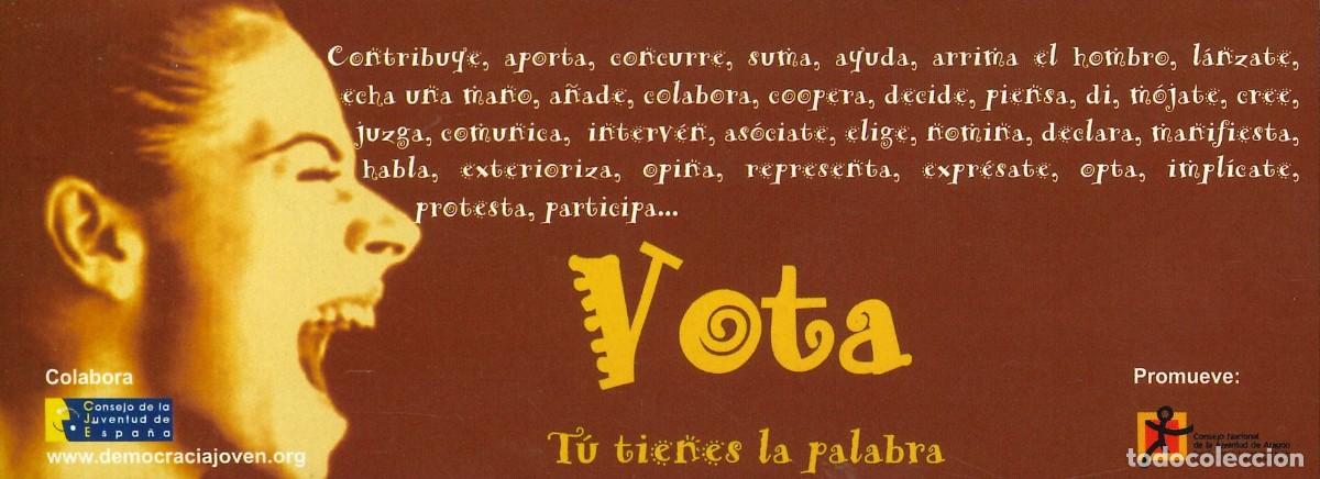 Pegatinas de colecci&oacute;n: PEGATINA - ADHESIVO - POLITICA - ARAGONESAS - ARAGON - VOTA - TU TIENES LA PALABRA -DEMOCRACIA JOVEN