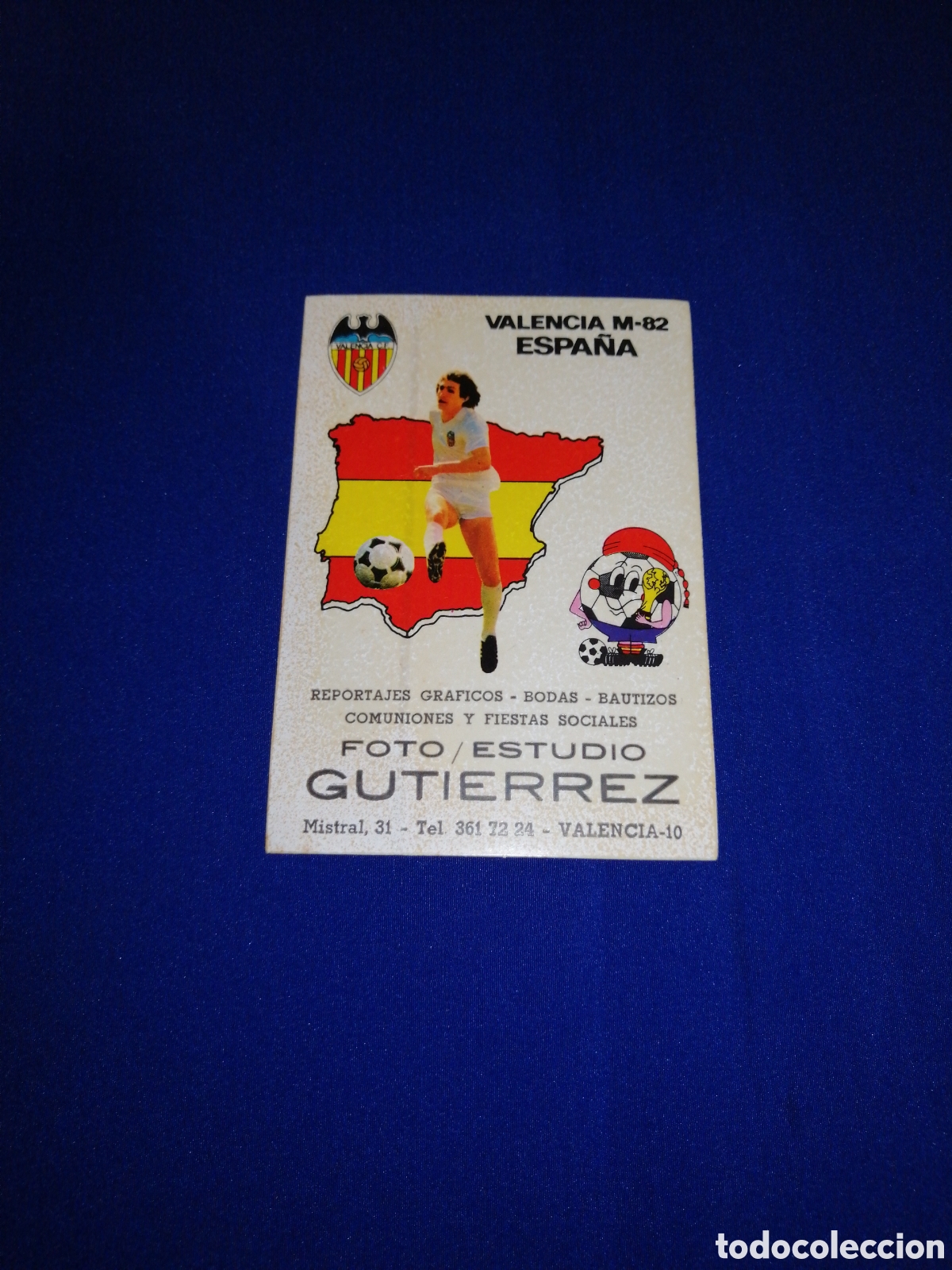 Autocolantes de cole&ccedil;&atilde;o: ESPA&Ntilde;A MUNDIAL 82 - VALENCIA CLUB DE F&Uacute;TBOL - NARANJITO - FOTO ESTUDIO GUTI&Eacute;RREZ -VALENCIA-PEGATINA