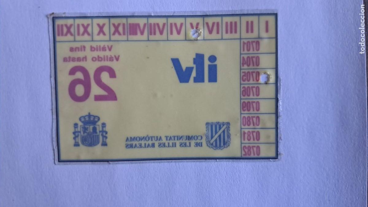 Pegatinas de colecci&oacute;n: pegatina itv, comunidad aut&ograve;noma de Baleares, a&ntilde;o 2026. usada.