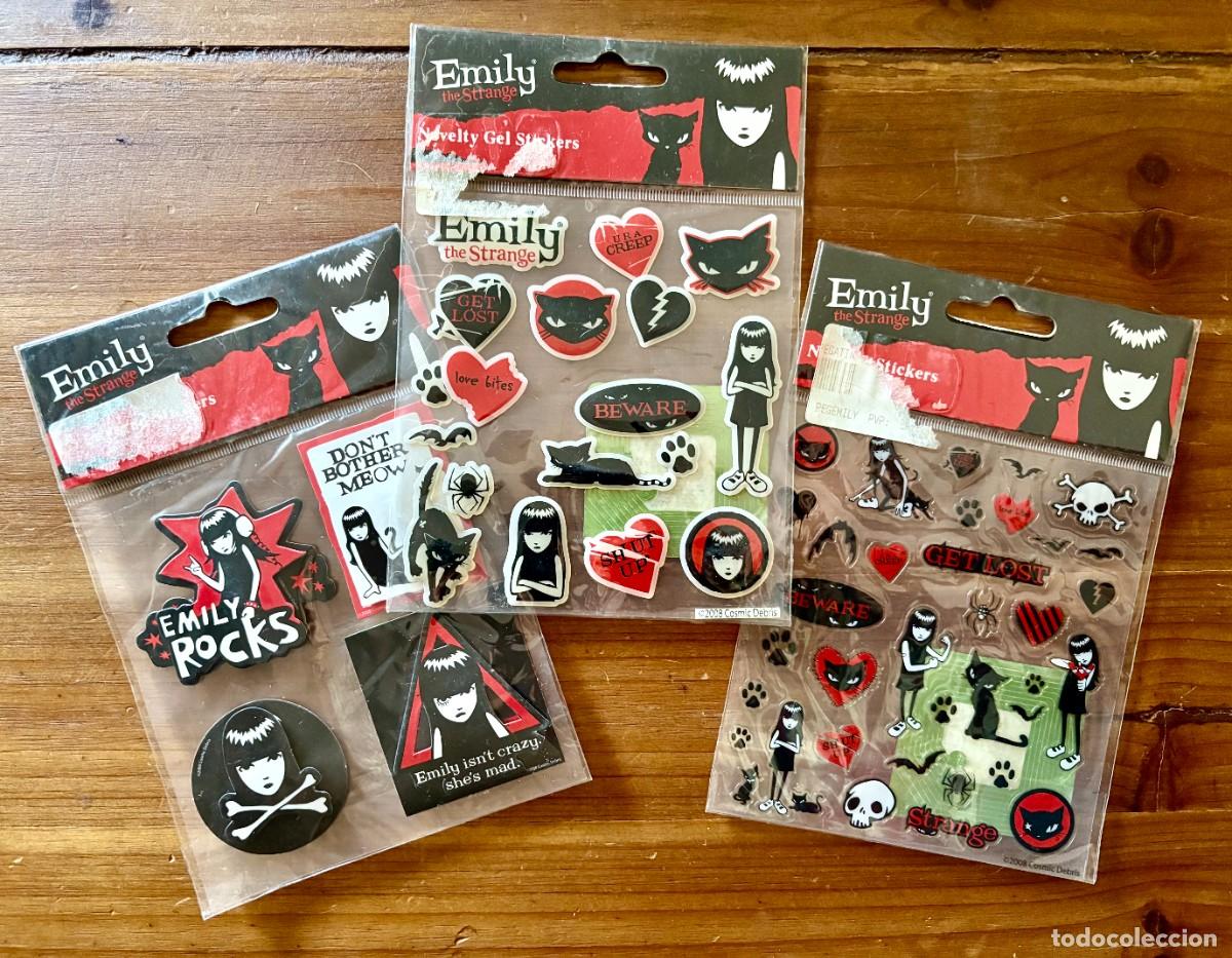 Pegatinas de colecci&oacute;n: PEGATINAS EMILY THE STRANGE, SET DE 3 PACKS, TODO LOTE CONJUNTO, SIN ABRIR A&Ntilde;O 2008