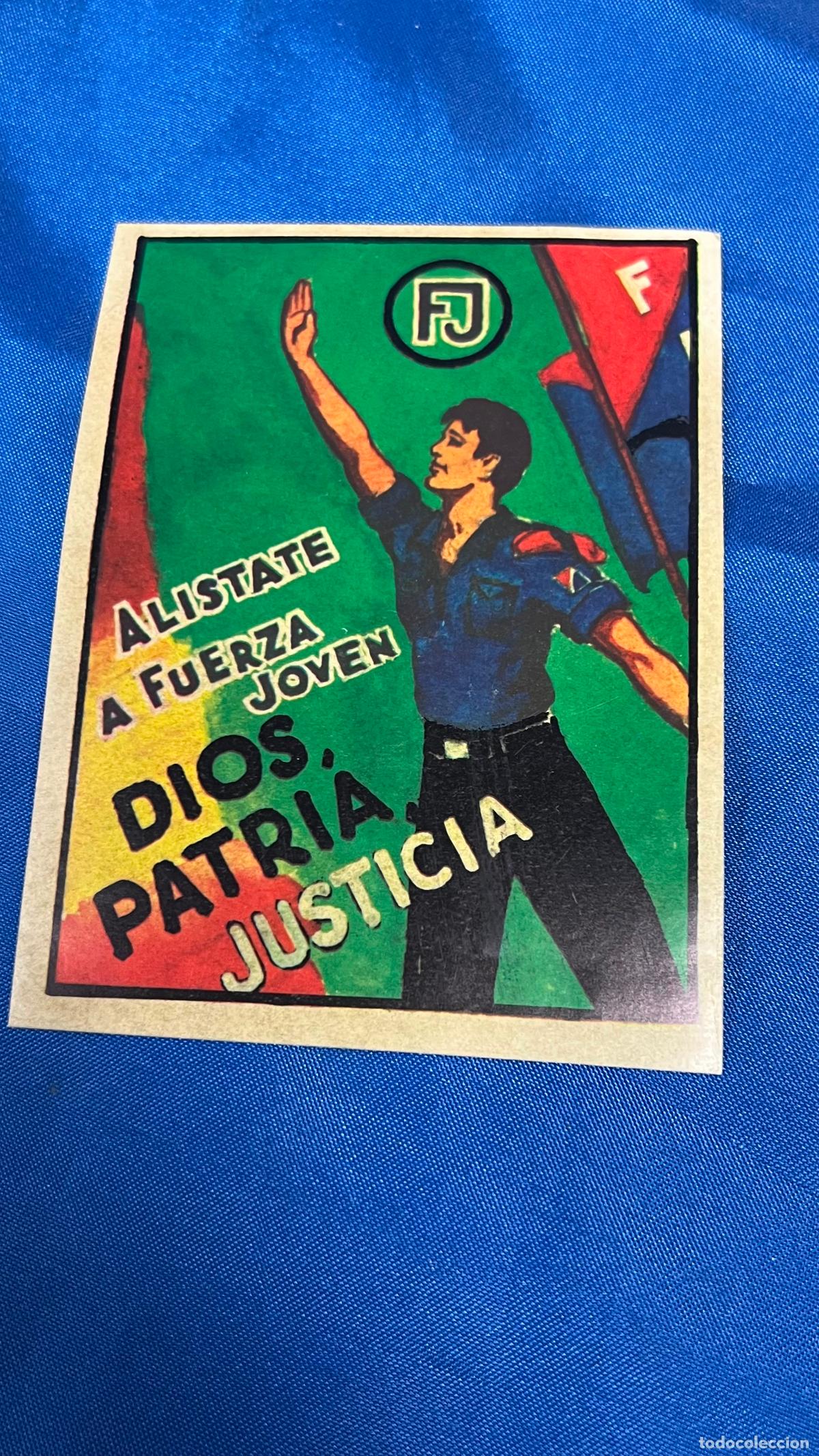 Pegatinas de colecci&oacute;n: Pegatina politica transicion guerra civil falange alistate a fuerza joven dios patria justicia franc